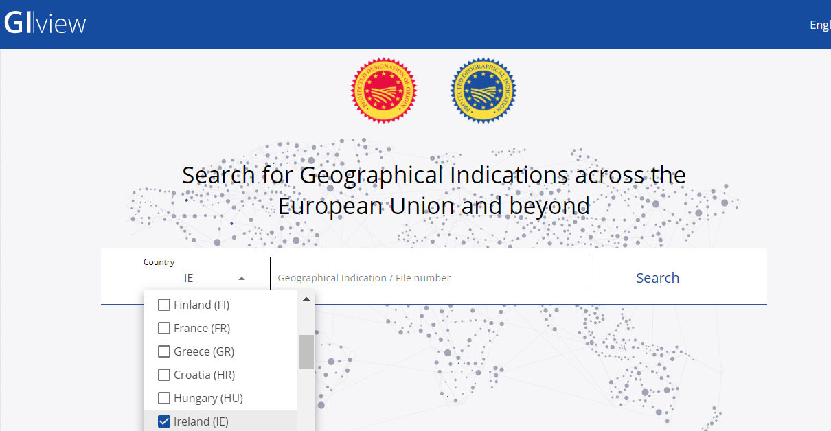 GI View Ireland country select