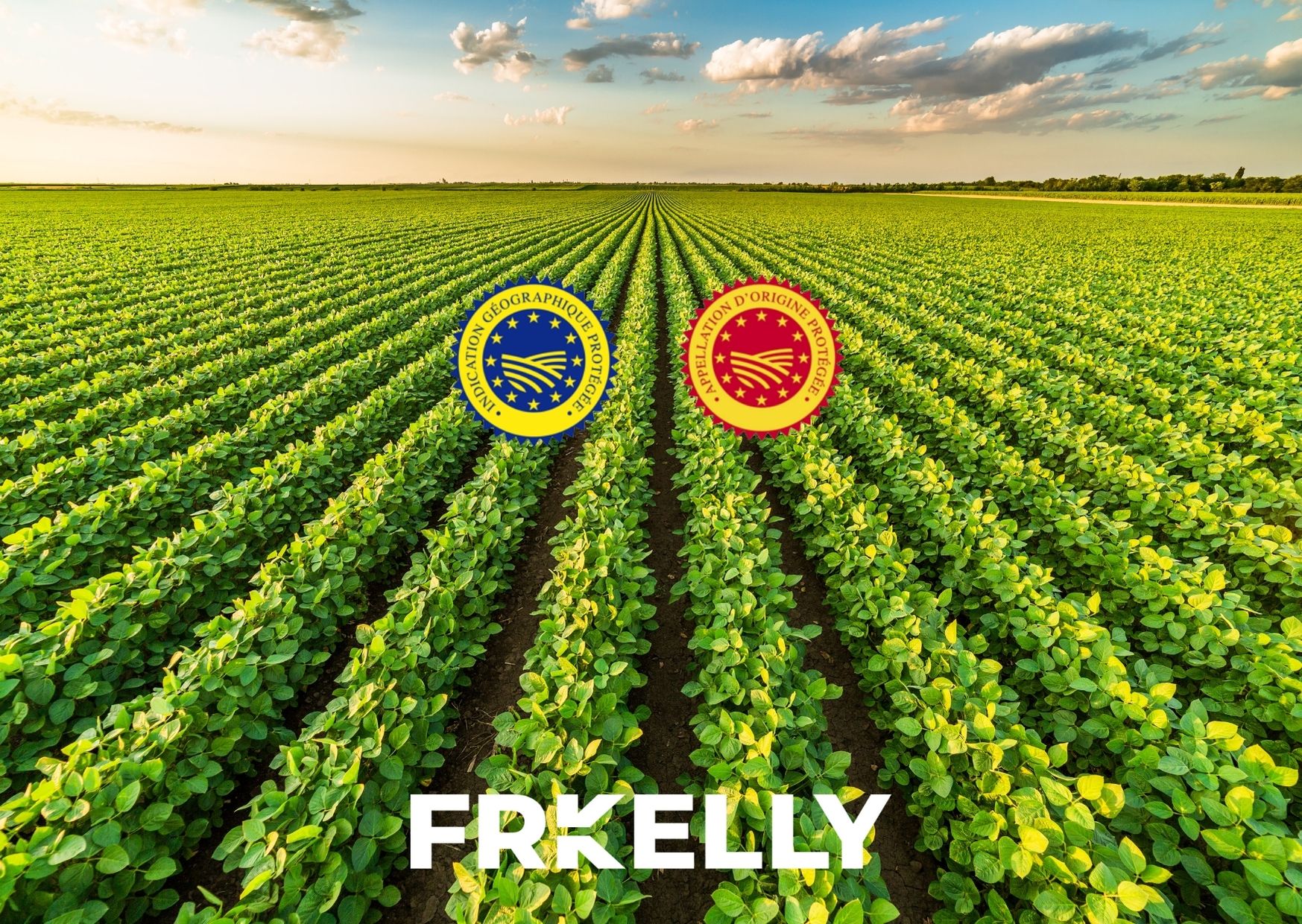 GIs logos in agricultural field with FRKelly logo